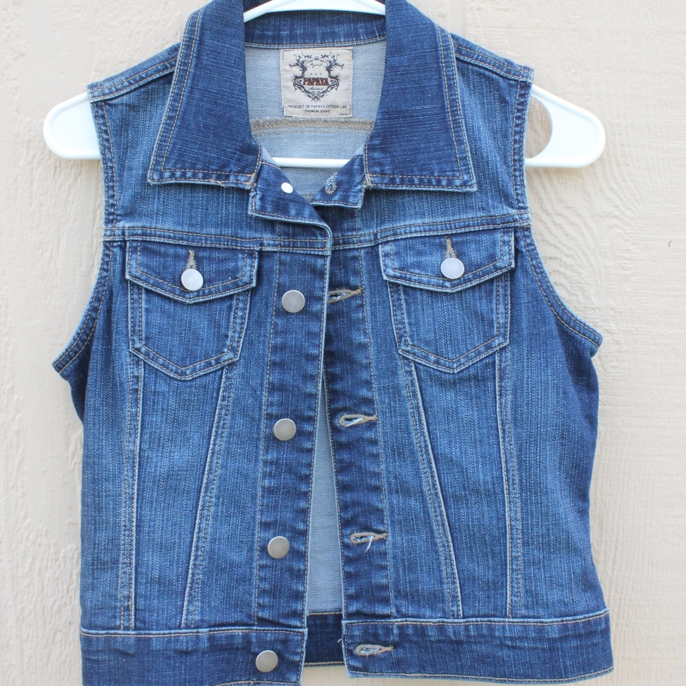 Papaya Denim Vest